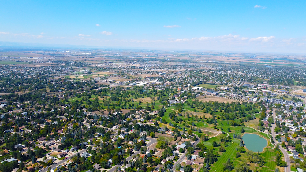 Drone Photo Of Greeley Colorado For The Vote Yes On F Ballot Measure